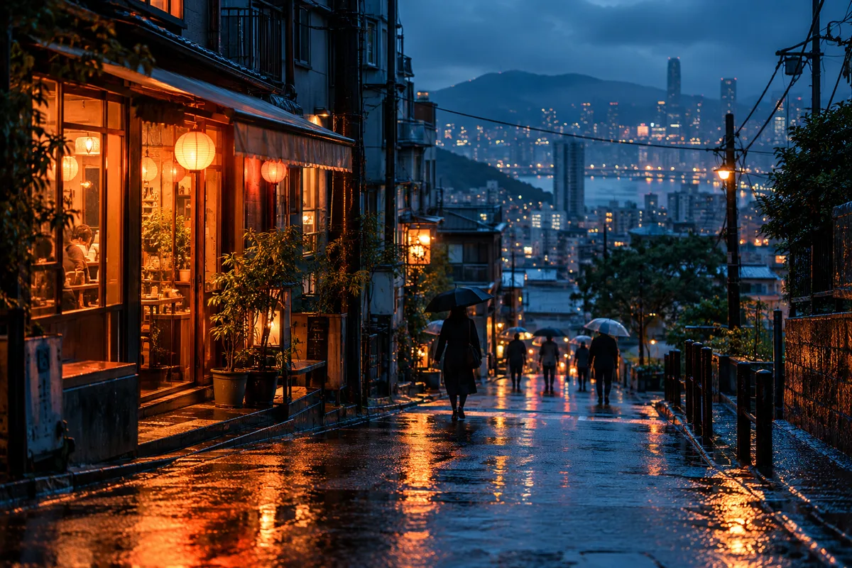 91糖心雨夜橙光｜城市创意短片的色彩与空间AI生成分镜参考图